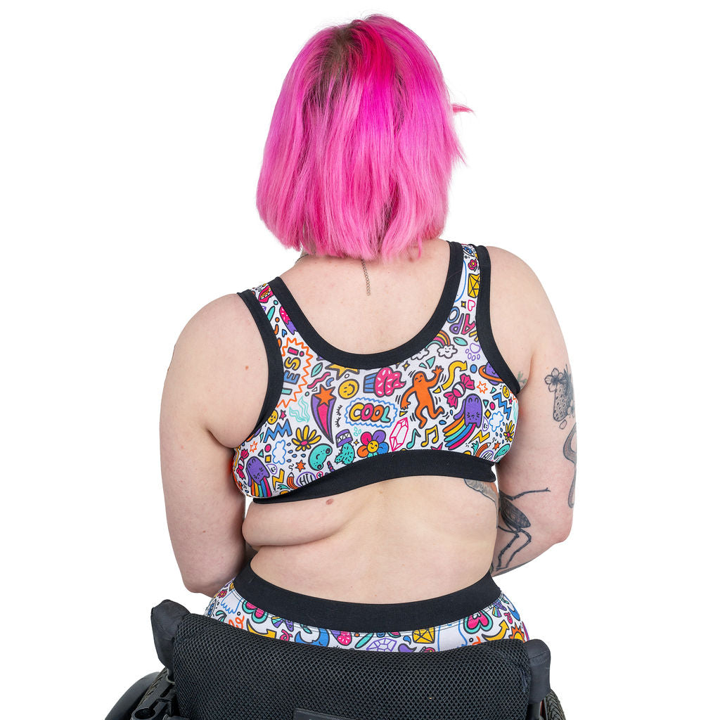 Back view of our pull on bra non wired